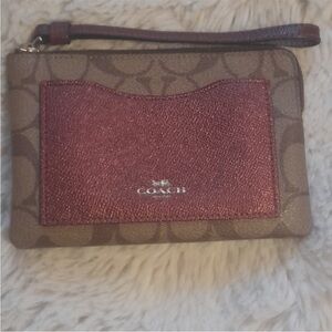 COACH Wristlet F22713 Metallic Color block